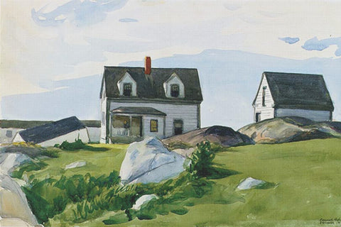 Houses of Squam Light by American Edward Hopper Counted Cross Stitch Pattern