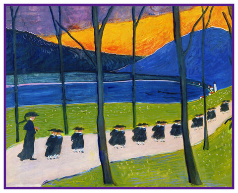 Russian Marianne von Werefkin's  Autumn School Counted Cross Stitch Pattern