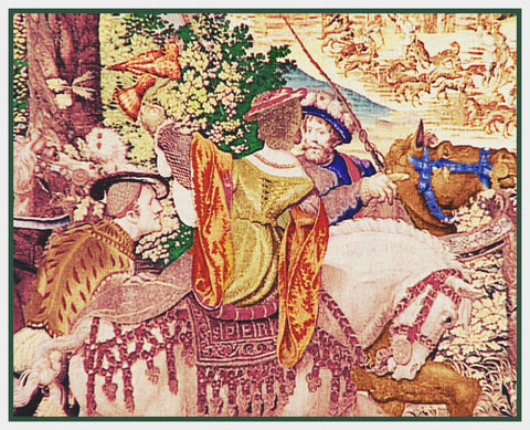 Hunt of Maximillian From Medieval Tapestry Counted Cross Stitch Pattern