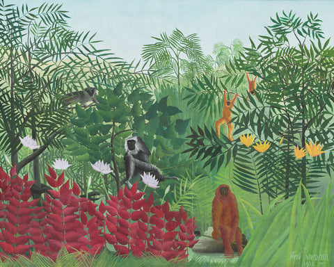 Tropical Forest With Monkeys by Henri Rousseau Counted Cross Stitch Pattern