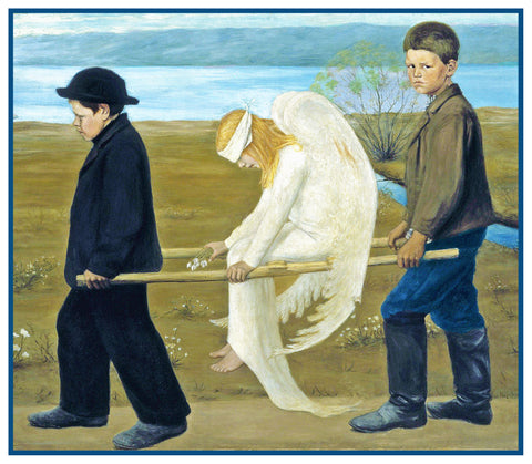 The Wounded Angel by Symbolist Painter Hugo Simberg Counted Cross Stitch Pattern