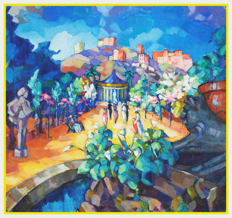The Hills of Rome Landscape Artist Konrad Magi Counted Cross Stitch Pattern
