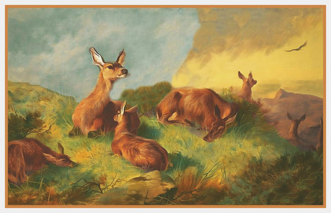 Archibald Thorburn Watchful Hind of Deer Counted Cross Stitch Pattern