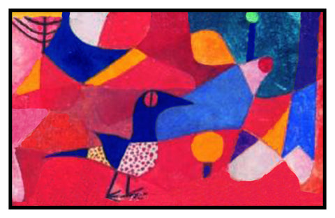 Forest Bird by Expressionist Artist Paul Klee Counted Cross Stitch Pattern