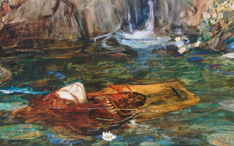 Study For Head Of Orpheus inspired by John William Waterhouse Counted Cross Stitch Pattern