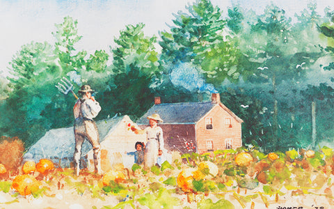 The Pumpkin Patch by Winslow Homer Counted Cross Stitch Pattern