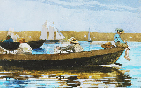 Boys in a Dory Boat by Winslow Homer Counted Cross Stitch Pattern