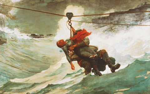 Fishermen The Line of Life at Sea by Winslow Homer Counted Cross Stitch Pattern