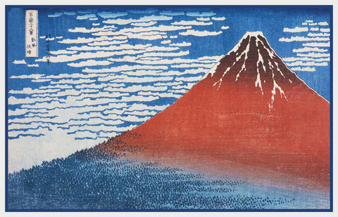Asian Japanese Mount Fuji Clear Morning by Hokusai Counted Cross Stitch Pattern