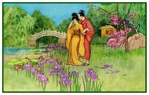 Goble's Young Japanese Lovers Counted Cross Stitch Chart Pattern Graph