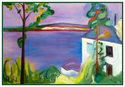 View from Norstad Landscape by Symbolist Artist Edvard Munch Counted Cross Stitch Pattern