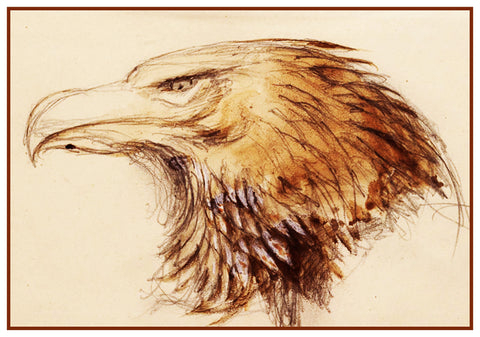Sketch of a Golden Eagle Head by John Ruskin Counted Cross Stitch Pattern