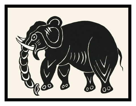 Russian Folk Art Animal Elephant by Issachar Ber Ryback's Counted Cross Stitch Pattern DIGITAL DOWNLOAD