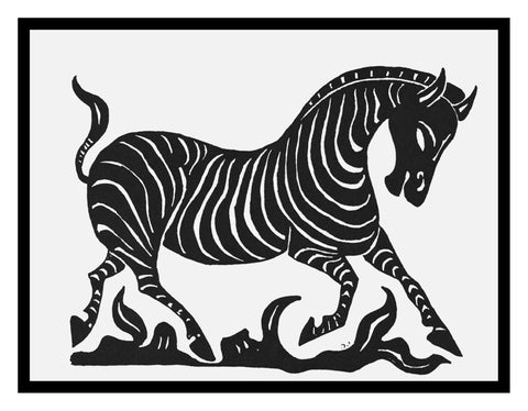 Russian Folk Art Animal Zebra by Issachar Ber Ryback's Counted Cross Stitch Pattern