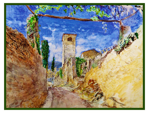 A Vineyard Walk in Lucca Italy by John Ruskin Counted Cross Stitch Pattern