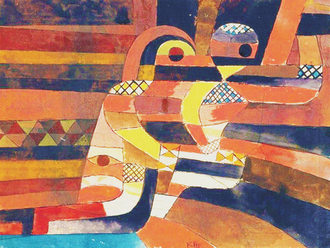Paul Klee The Lovers Abstract  Counted Cross Stitch Pattern