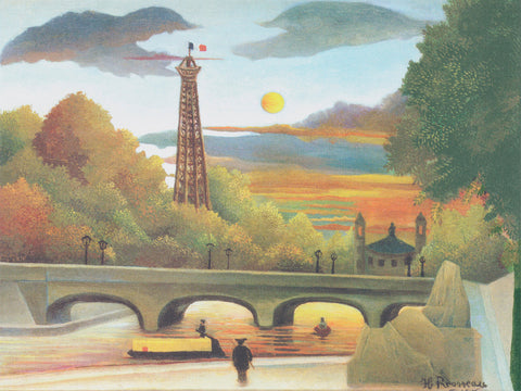 The Seine and Eiffel Tower by Henri Rousseau Counted Cross Stitch Pattern DIGITAL DOWNLOAD