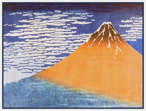 Asian Japanese Mount Fuji Fine Wind  by Hokusai Counted Cross Stitch Pattern