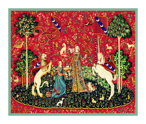 Taste Panel from the Lady and The Unicorn Tapestries Counted Cross Stitch Pattern DIGITAL DOWNLOAD