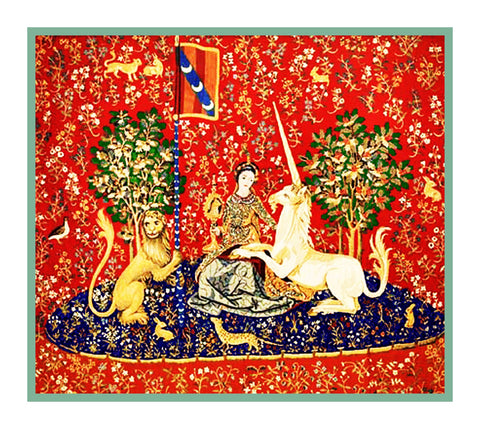 Sight Panel from the Lady and The Unicorn Tapestries Counted Cross Stitch Pattern DIGITAL DOWNLOAD