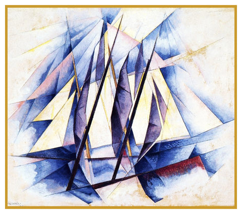 Sail in 2 Movements Precisionism Cubist by American Artist Charles Demuth Counted Cross Stitch Pattern