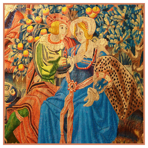 Prodigal Son From Medieval Tapestry Counted Cross Stitch Pattern