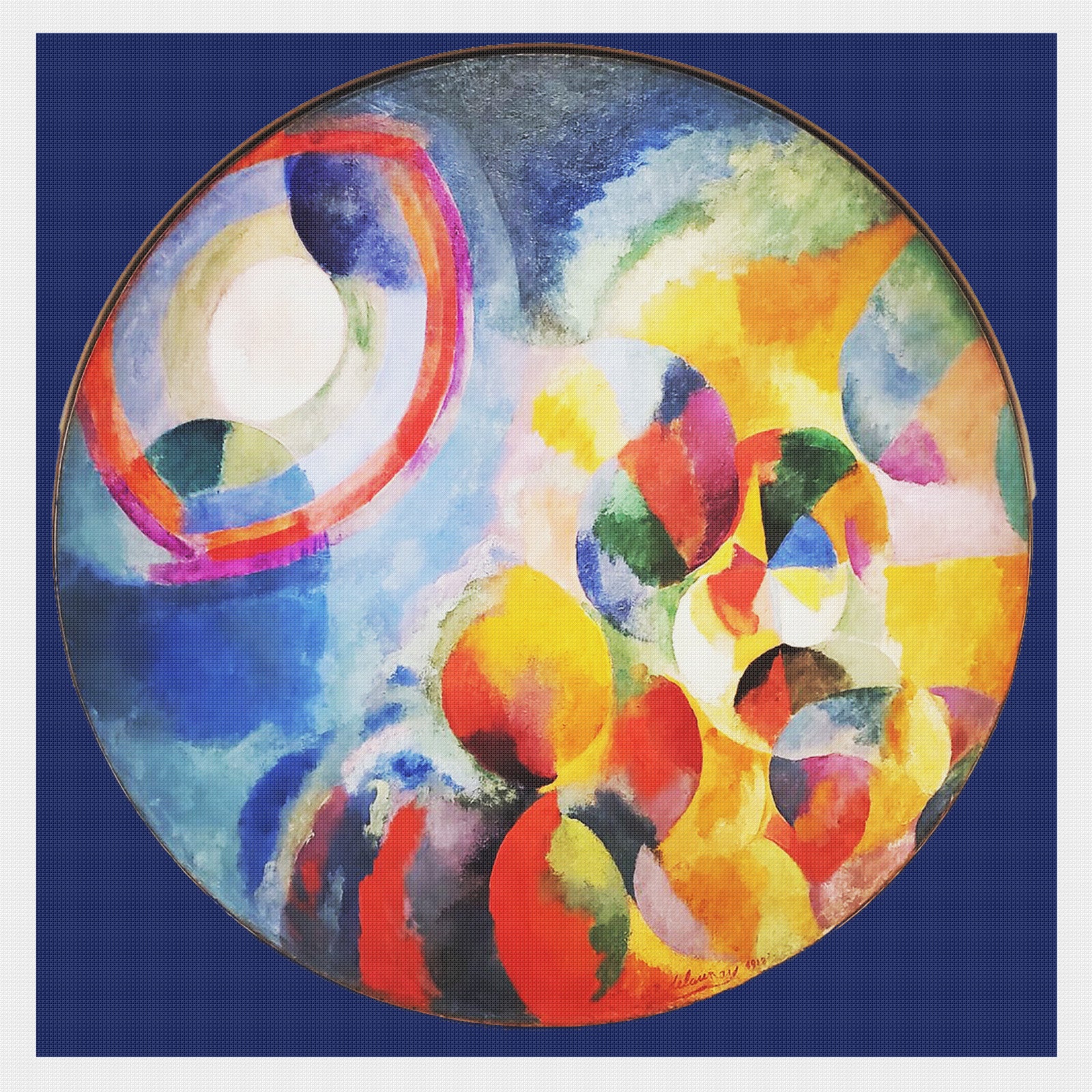 Cubist Sun Simultaneous Contrasts Sun and Moon Geometric Cubism by Artist Robert ...