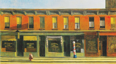 Early Sunday Morning by American Edward Hopper Counted Cross Stitch Pattern