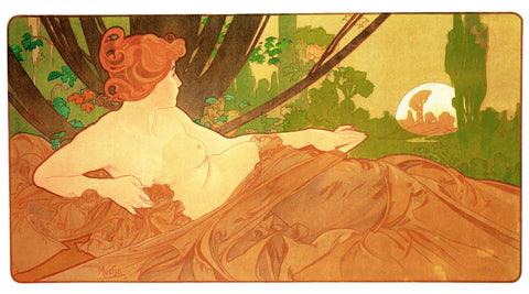 Dawn by Alphonse Mucha Counted Cross Stitch Pattern