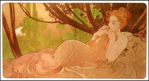 The Good Sleep detail by Alphonse Mucha Counted Cross Stitch Pattern