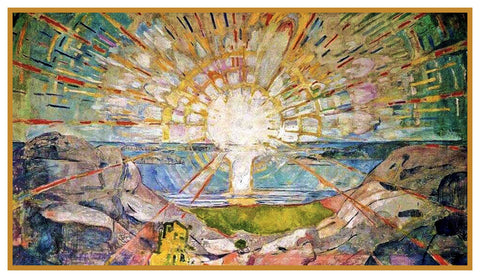 The SUN by Symbolist Artist Edvard Munch Counted Cross Stitch Pattern DIGITAL DOWNLOAD