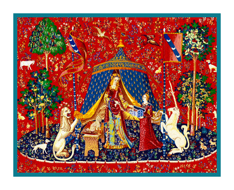 Desire Panel from the Lady and The Unicorn Tapestries Counted Cross Stitch Pattern