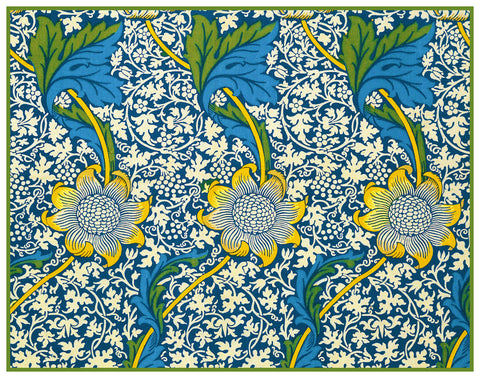 Kennet Design Detail 5 by Arts and Crafts Movement Founder William Morris Counted Cross Stitch Pattern