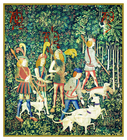 The Hunters Enter The Woods from The Hunt for the Unicorn Tapestries Counted Cross Stitch Pattern DIGITAL DOWNLOAD