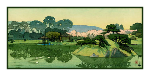 Japanese Asian Yoshida Gardens Counted Cross Stitch Pattern