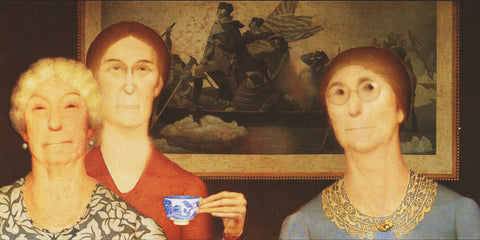 The Daughters of the Revolution by American Painter Grant Wood Counted Cross Stitch Pattern