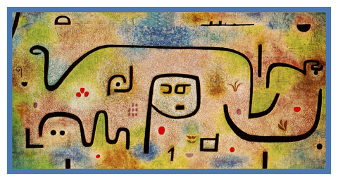 Insula Dulcamara by Expressionist Artist Paul Klee Counted Cross Stitch Pattern
