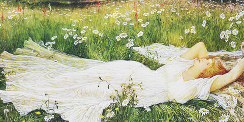 The Summer Maiden by Arts and Crafts Artist Walter Crane Counted Cross Stitch Pattern