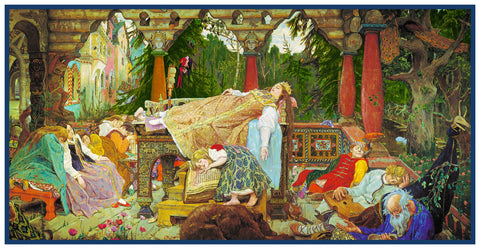 Russian Viktor Vasnetsov's Sleeping Beauty Counted Cross Stitch Chart Pattern