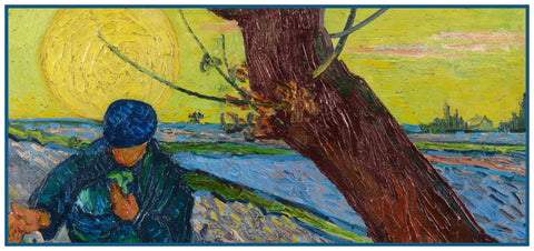 The Seed Sower at Sunrise by Vincent Van Gogh Counted Cross Stitch Pattern