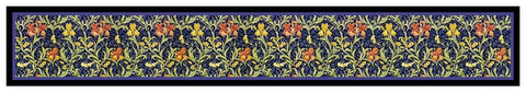 William Morris Multi-Colored Iris RUNNER #2 Counted Cross Stitch Pattern  DIGITAL DOWNLOAD