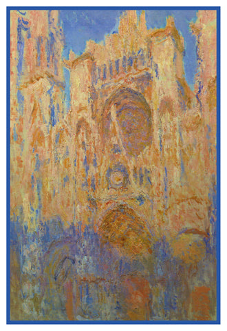 Rouen Cathedral France inspired by Claude Monet's impressionist painting Counted Cross Stitch Pattern