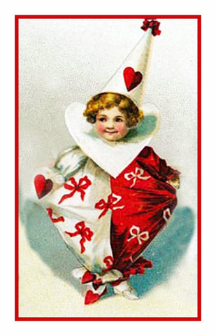 Valentine Cherub Red and White Hearts Counted Cross Stitch Pattern DIGITAL DOWNLOAD