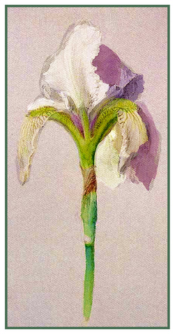 John Ruskin Drawing of an Iris Flower Counted Cross Stitch Pattern