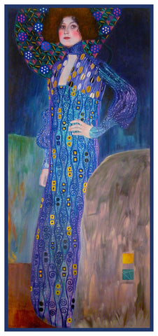 Symbolist Gustav Klimt Portrait Emilie Floege Counted Cross Stitch Chart Pattern DIGITAL DOWNLOAD