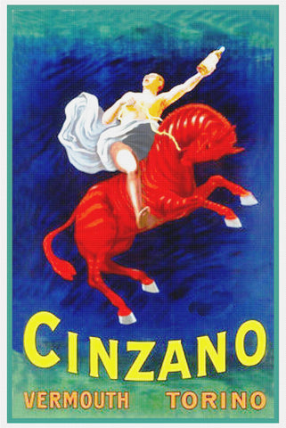Cinzano Advertisement Art Leonetto Cappiello Counted Cross Stitch Pattern