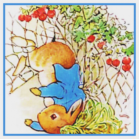 Peter Falls OFF a Wall inspired by Beatrix Potter Counted Cross Stitch Pattern