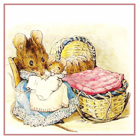 Hunca Munca and Her Babies Inspired by Beatrix Potter Counted Cross Stitch Pattern DIGITAL DOWNLOAD