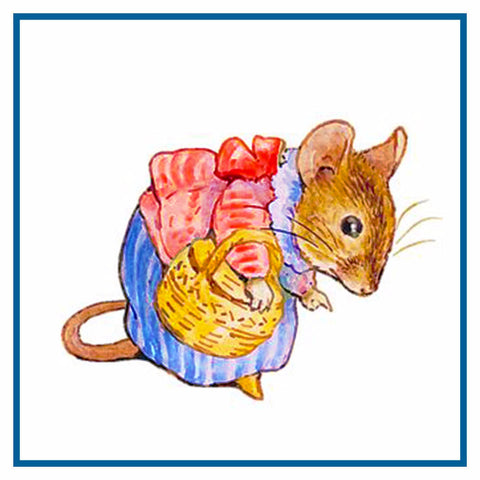 Mrs. Tittlemouse Goes to Market inspired by Beatrix Potter Counted Cross Stitch Pattern