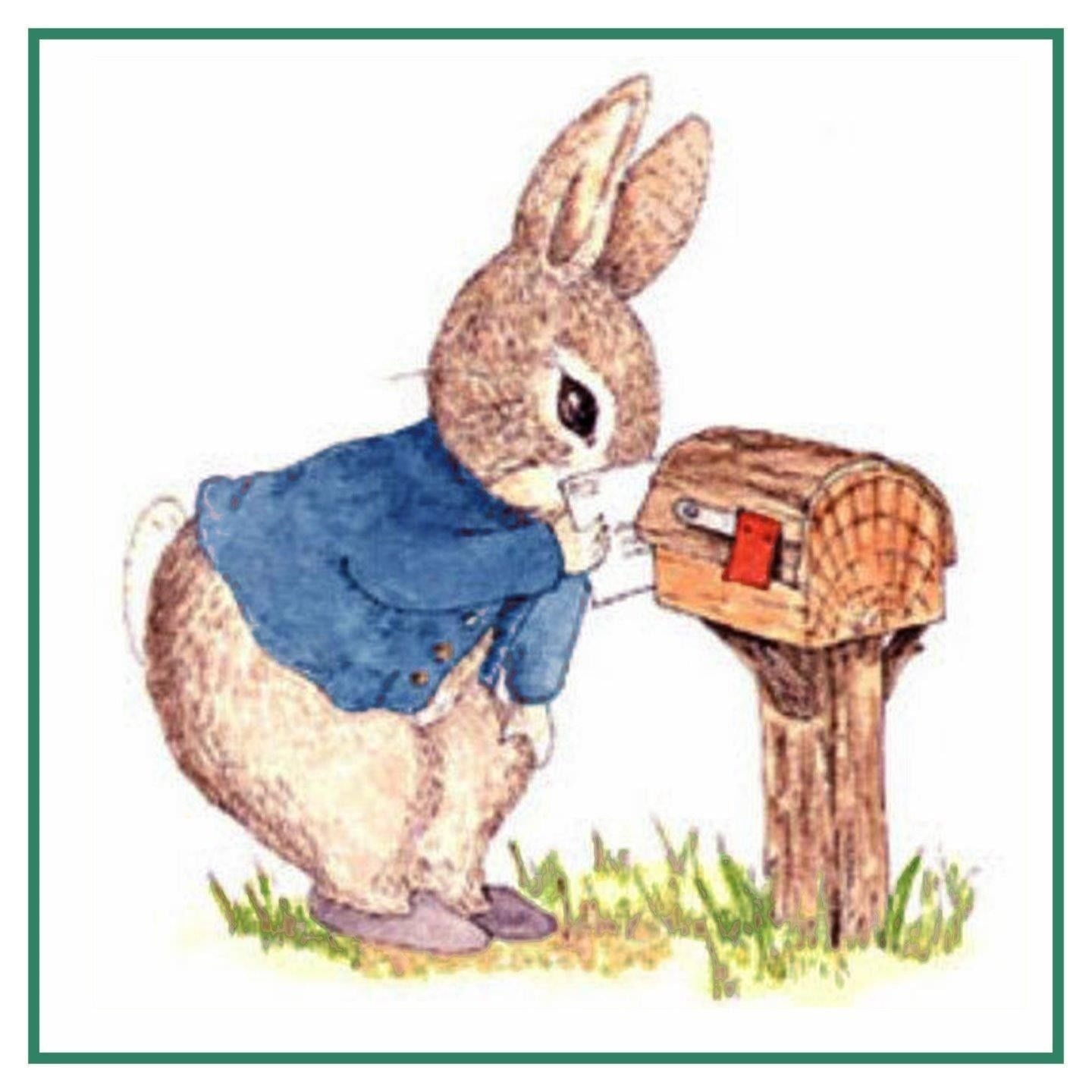 Peter-Rabbit Checks Mailbox inspired by Beatrix Potter Counted Cross S ...
